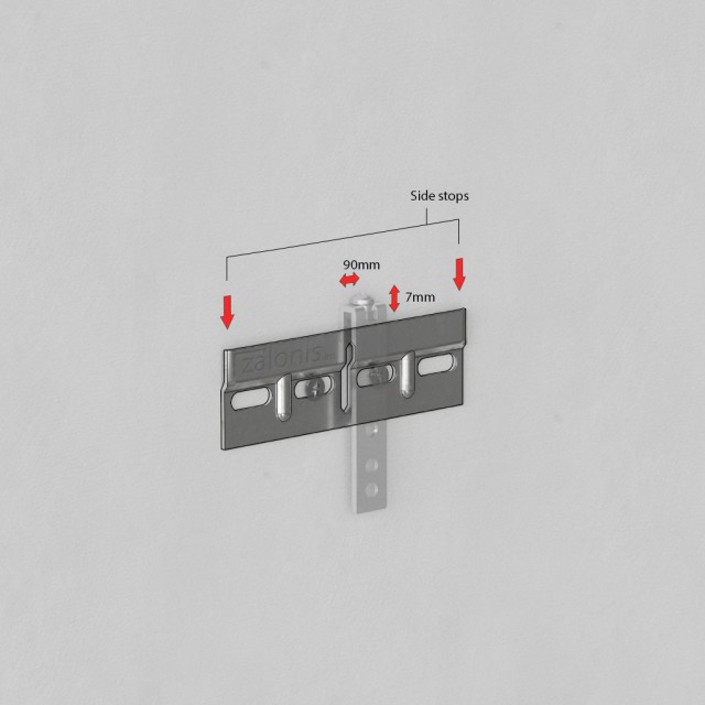 HANGING BRACKET BASE 110x33 WITH SIDE STOPS